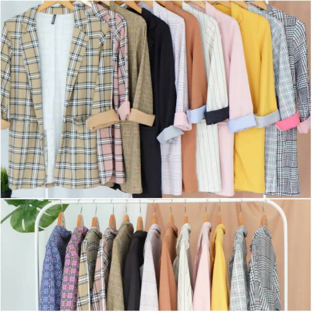 Original Blazer Vivaldi / Blazer Tartan / Blazer Wanita Vivaldi Fashion Korean Polos Motif