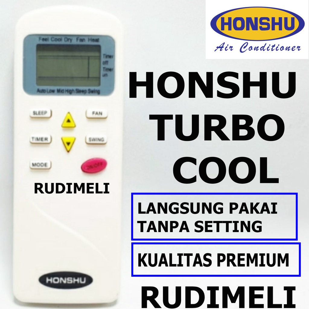 REMOTE AC / REMOT AC HONSU TURBO COOL TANPA SETTING/ LANGSUNG PAKAI