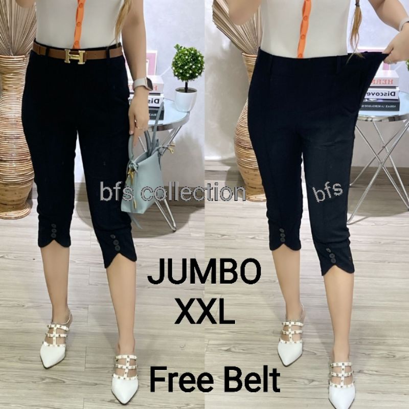 Celana Wanita 7/8 SoftJeans Import JUMBO 9031/9236 Free belt H