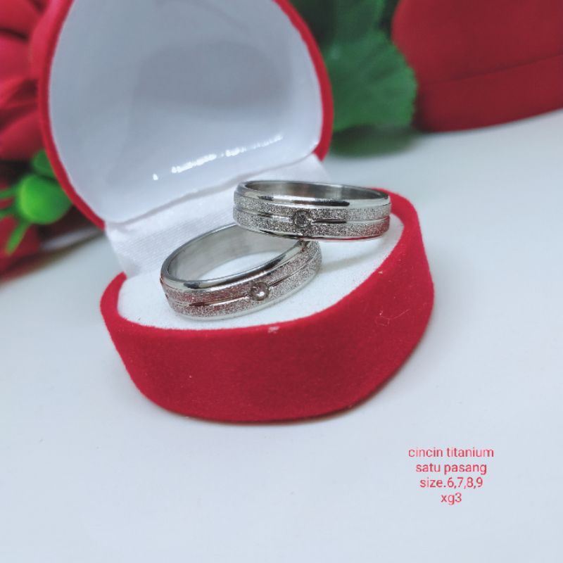 cincin Couple titanium perhiasan harga satu pcs