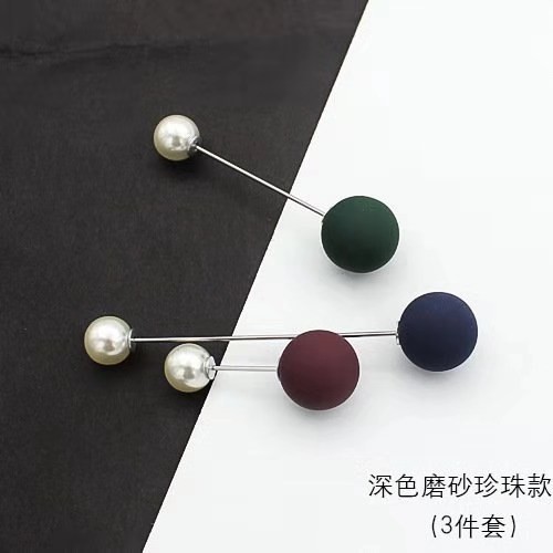 Grosir- F488 Pin Tusuk Mutiara Double Korea / Bros Pearl Pin Brooch / Peniti Jilbab Jarum Pentul