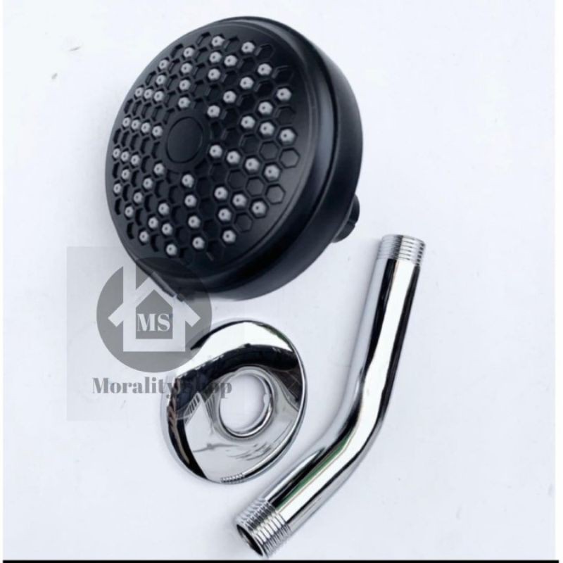 Wall Shower tembok 4inch murah HITAM WS215-Shower tanam BLACK E14