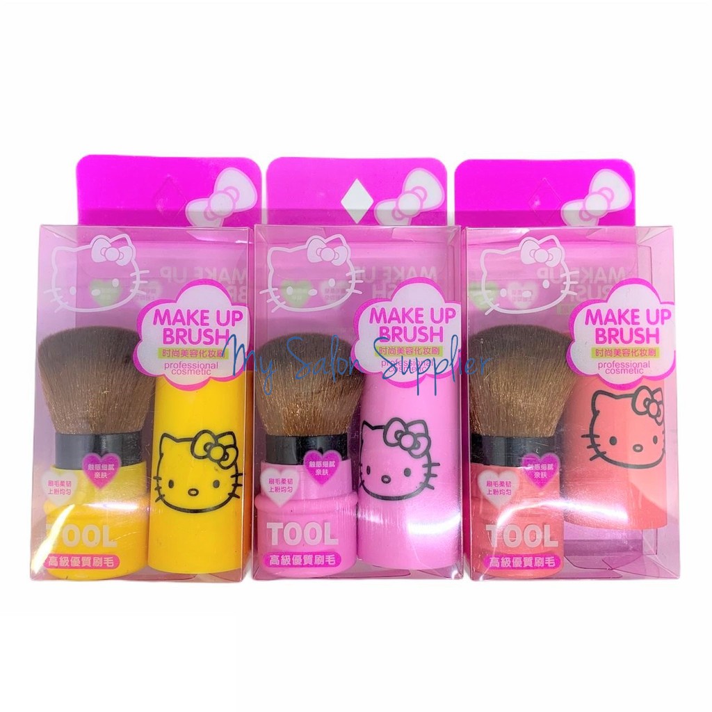 Kuas Blush On / Finishing Make Up Brush Dorong Hello Kitty Pendek