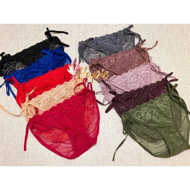 Belinda lace panties/celana dalam renda tali samping/celana dalam sexy jumbo big size gstring murah