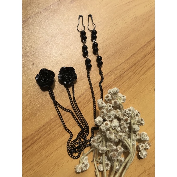 strap masker 2in1 MAWAR RESIN RANTAI / konektor masker / kalung masker