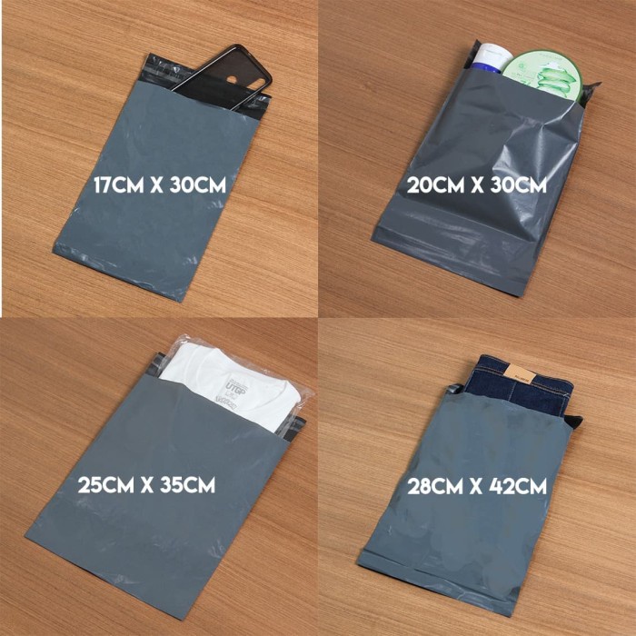 

MENYURAT-SURAT- PACKAGING PLASTIK POLYMAILER 20X30 AMPLOP KANTONG KEMASAN ISI 100 PCS - ABU-ABU,