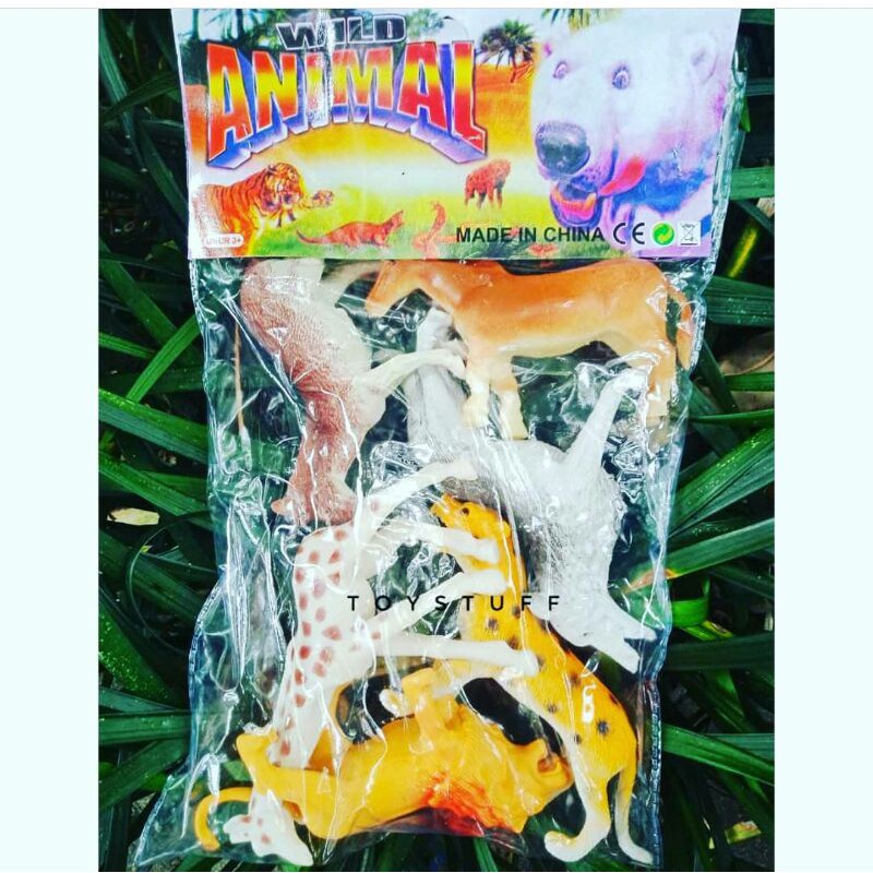 mainan figure pajangan binatang animal set kuda jerapah singa harimau macan