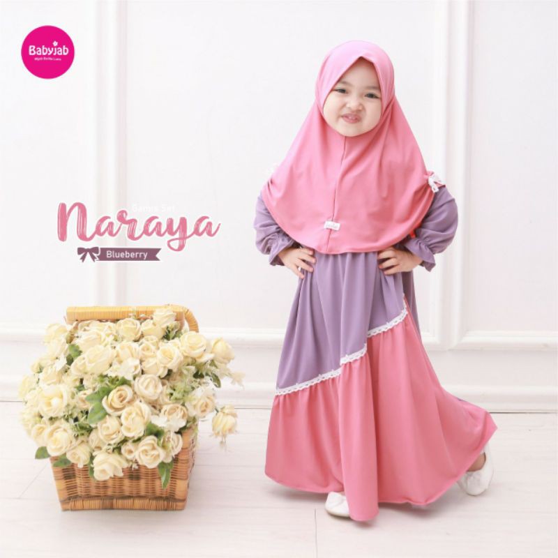 COD ☑️ BABYJAB TERBARU √ Gamis Set Naraya Ori Babyjab Hijab Balita Lucu - Gamis Bayi Newborn dan Bal