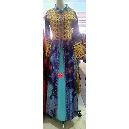 gamis tenun modifikasi tapis lampung sulam tangan asli