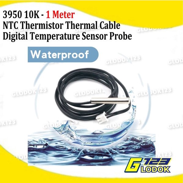 Thermistor NTC 3950 10K Sensor Waterproof Temperature Probe Suhu Air