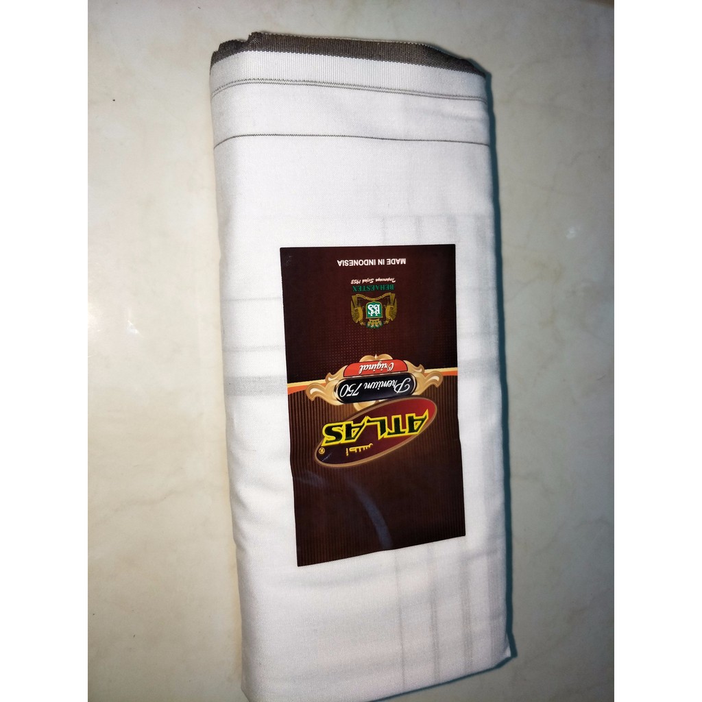 BEST SELLER Sarung Atlas Pemium 750 Putih Polos Kerapatan 5500 Benang TERBATAS