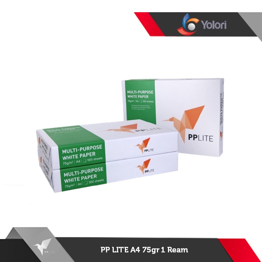 

PPLite Kertas HVS A4, 75Gram, 1 Ream isi 500 Lembar