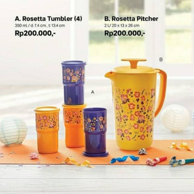 Rosetta Tumbler & Pitcher