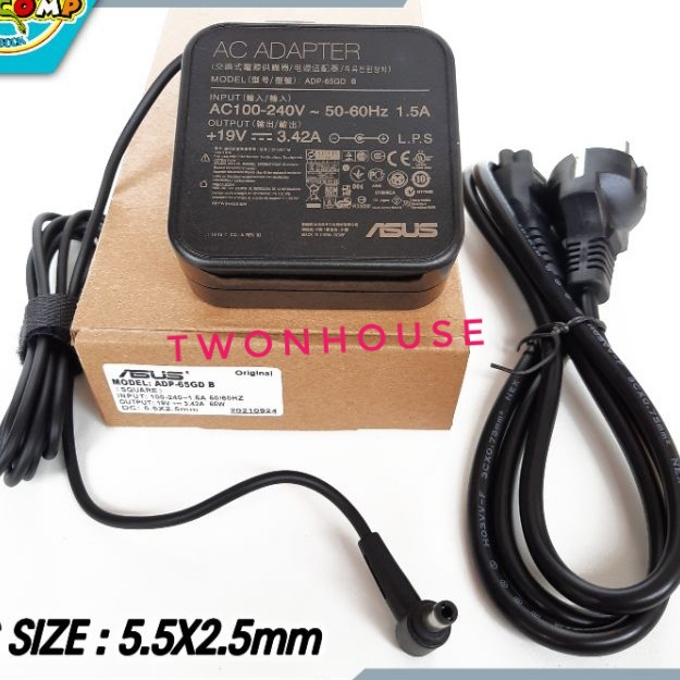 Adaptor Charger Laptop ASUS X455L X550V X550L X550C A450C X450V Y481C Y581L W519L ADP-65AW Power supply  Adaptor Charger Laptop ASUS19V 3.42A 65W 5.5X2.5mm AC