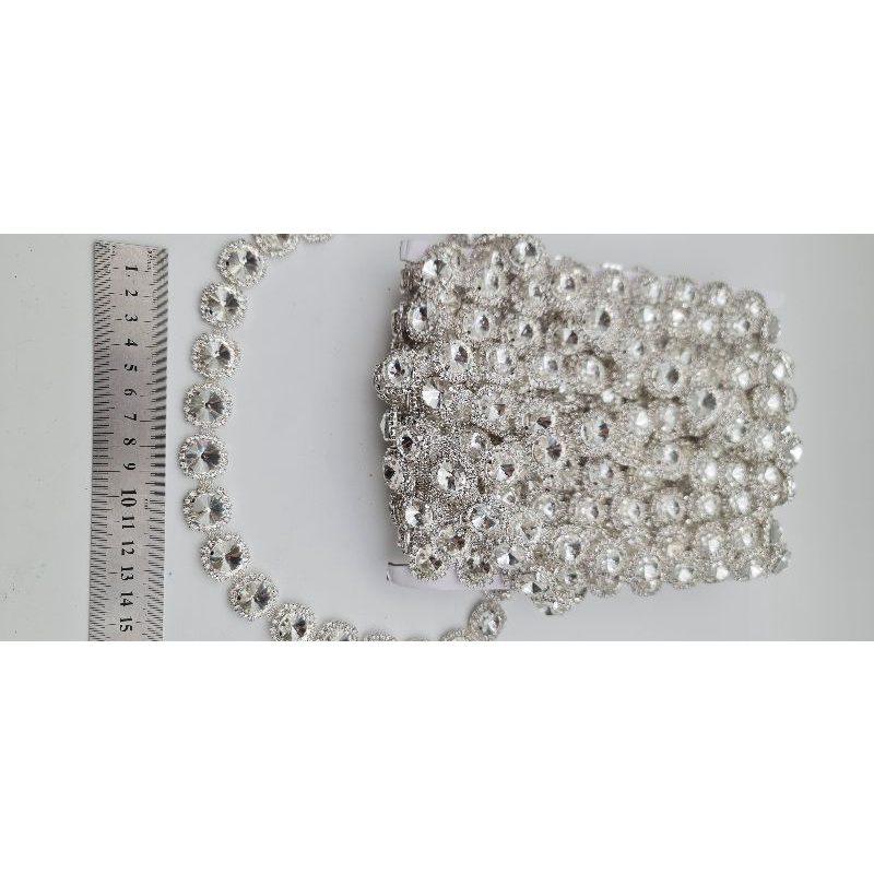 RENDA BERLIAN SWAROVSKI SUPER STONE KACA KRISTAL  AAA Per 10cm