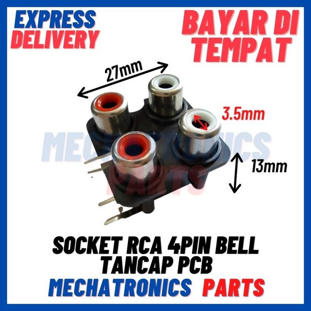 [SOC-9069] SOCKET RCA 4PIN BELL TANCAP PCB