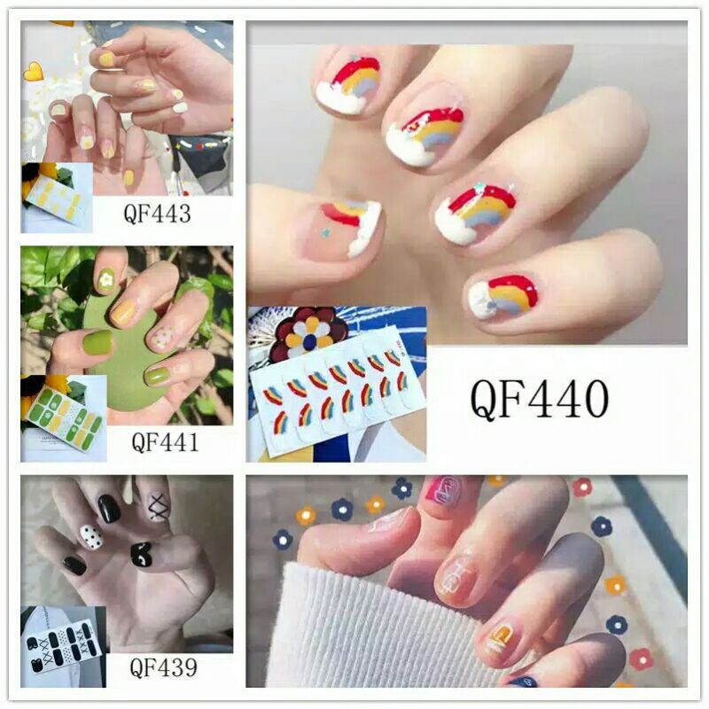 stiker kuku 14pcs unik lucu sticker nails art