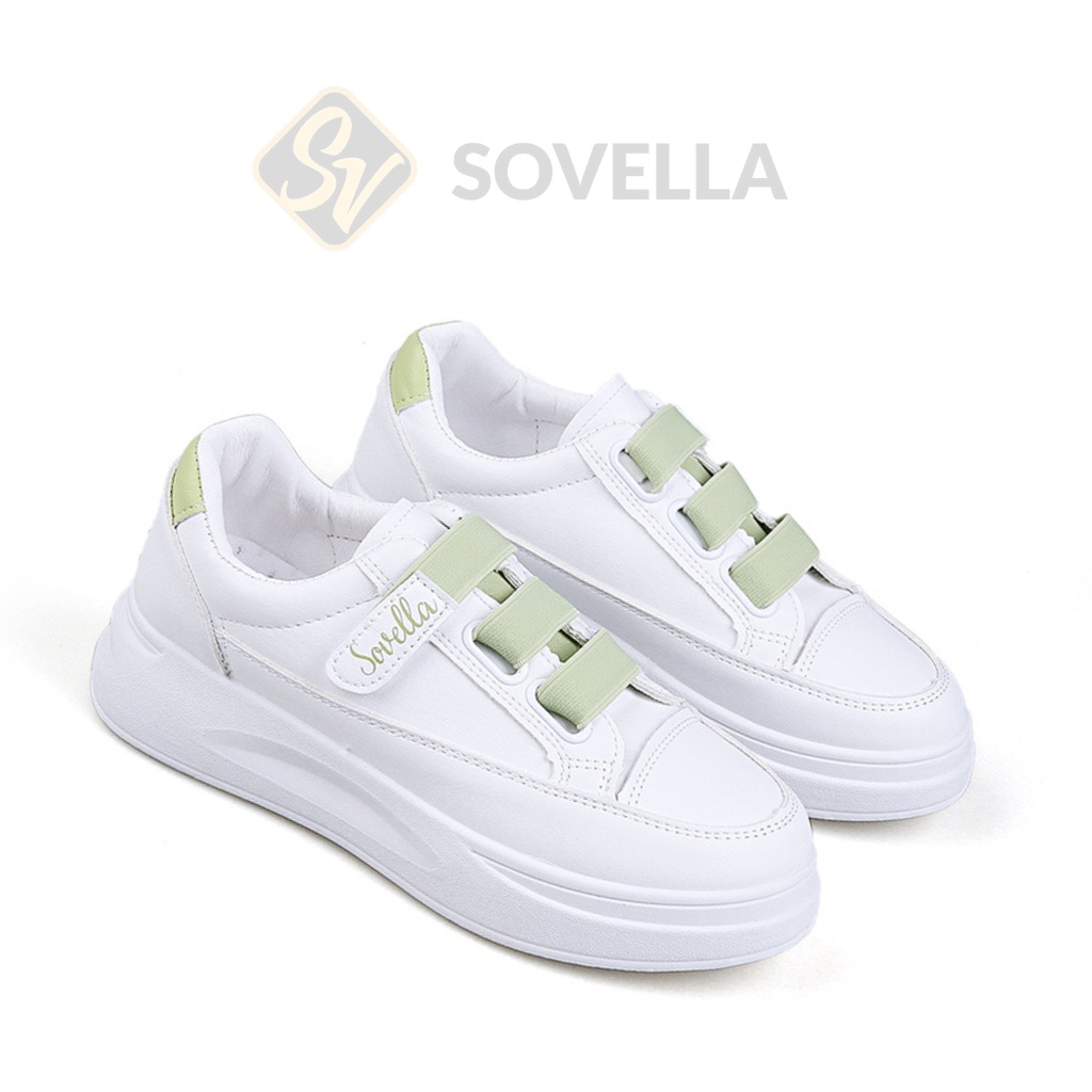 SOVELLA Joice Sepatu Sneakers Simple Tali Polos Nyaman Wanita Import-Green