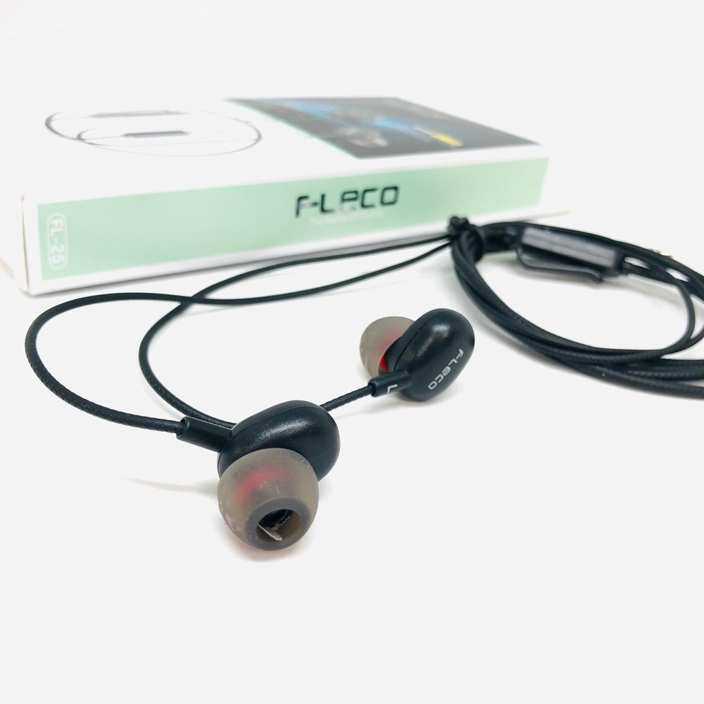 new~Headset FLECO FL-25 STEREO BASS Handsfree FLECO FL25 BASS Earphone FLECO Universal With Mic