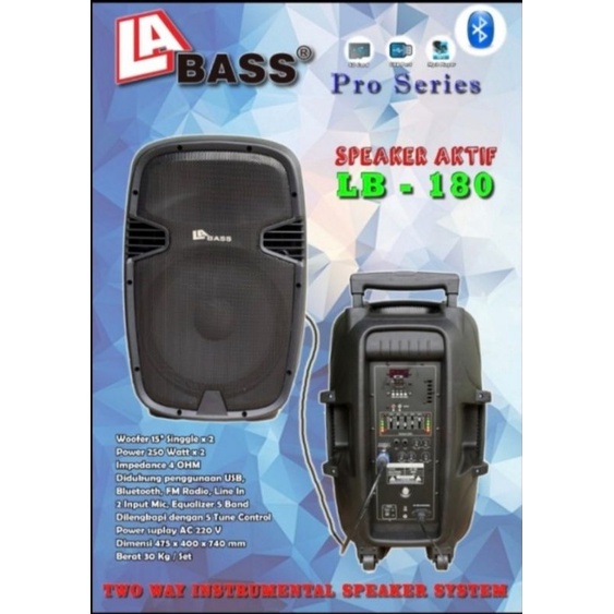 Speaker aktif pasif 15 inch La bass Lb180 Original Lb 180 aktiv pasiv