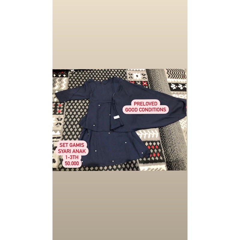 preloved gamis set syari anak perempuan pakaian dress panjang