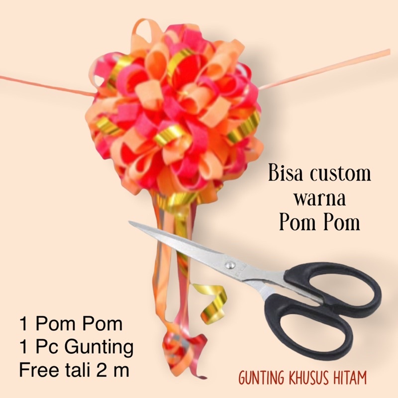 

Pita peresmian gunting pita opening pita satin Tille merah set gunting pita grand opening set lengkap gunting peresmian pom pom siap pakai