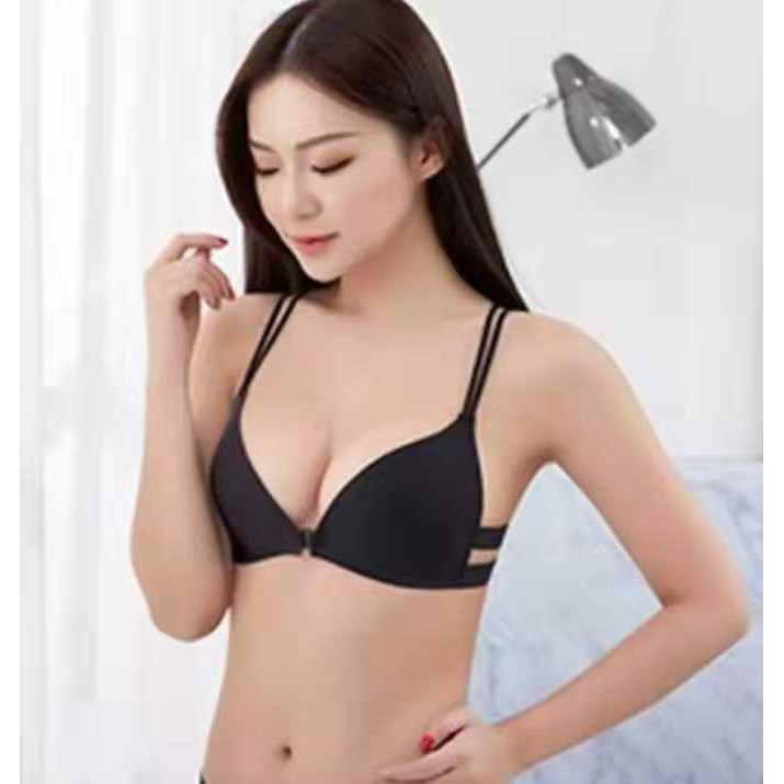 Bra tali Bra Seamless sexy tanpa kawat bra fashion kancing depan