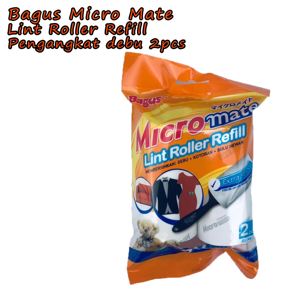 Lint Roller Refill *Bagus Micro Mate * Pengangkat debu * 2pcs