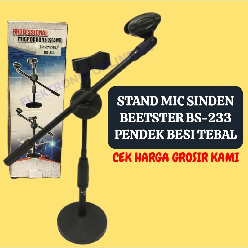 STAND MIC SINDEN BEETSTER BS 233 PENDEK BESI TEBAL