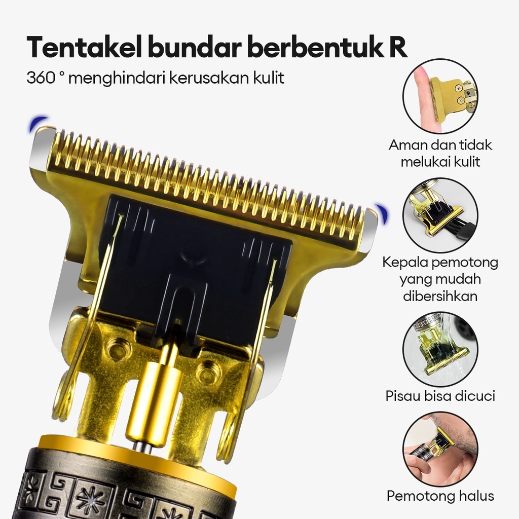 Mesin Cukur Elektrik Trimmer Profesional Hair Clipper / Alat Cukur Rambut Kumis Dan Jenggot