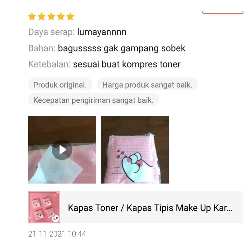 Kapas Toner / Kapas Tipis Make Up Karakter Motif / Kapas Wajah