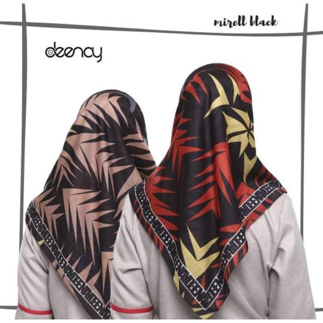 KERUDUNG DEENAY MIRELL BLACK - ASLI  - ORI