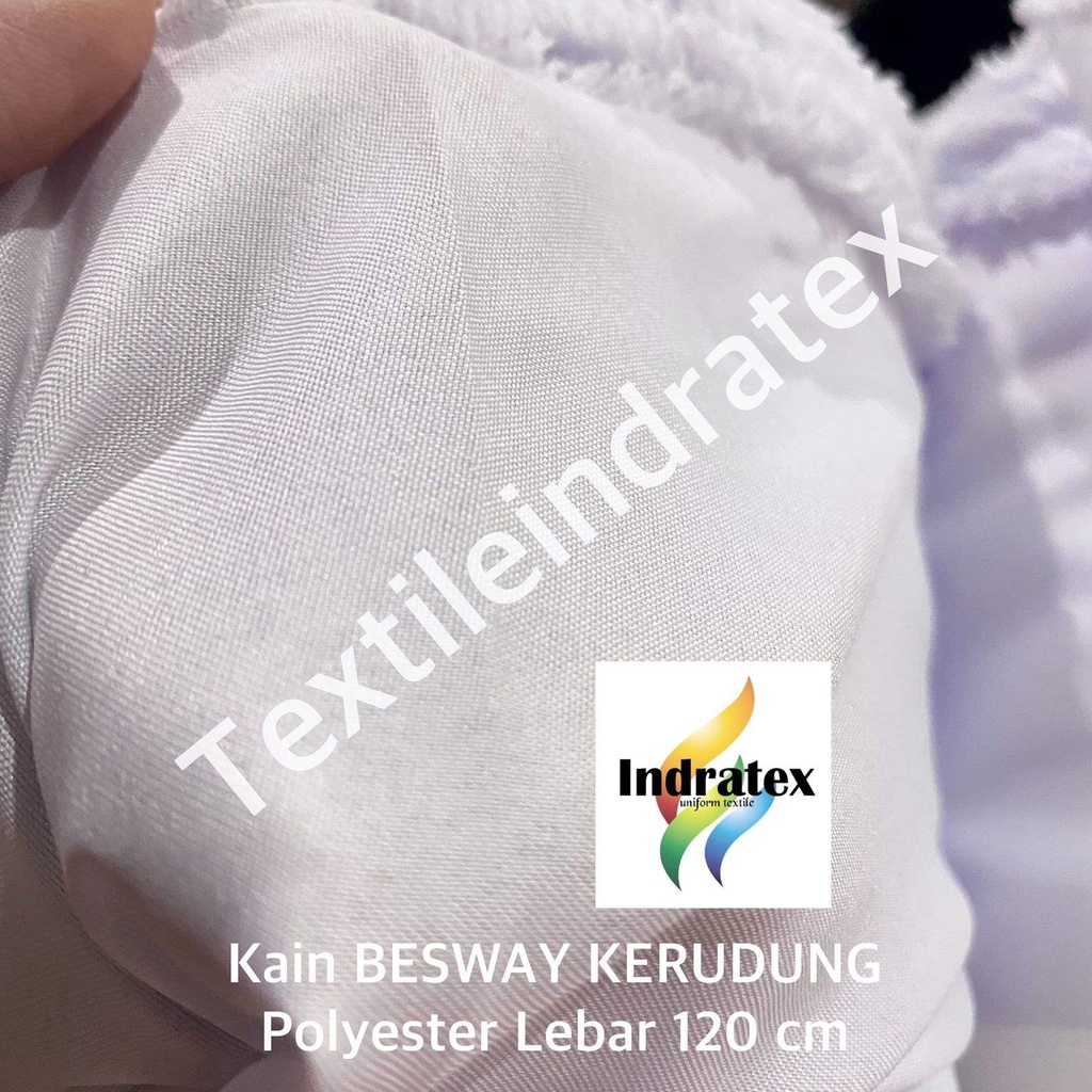 ( per 1 roll ) kain BSY BESWAY KERUDUNG besway tipis lebar 120 cm warna putih bahan hijab jilbab kerudung seragam sekolah furing lapisan baju gamis dekorasi kerajinan tangan hamper hampers