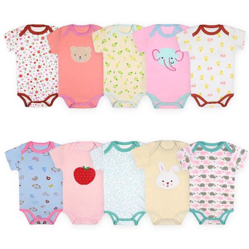 Jual Satuan Jumper/bodysuit Bayi Tangan Pendek flowers