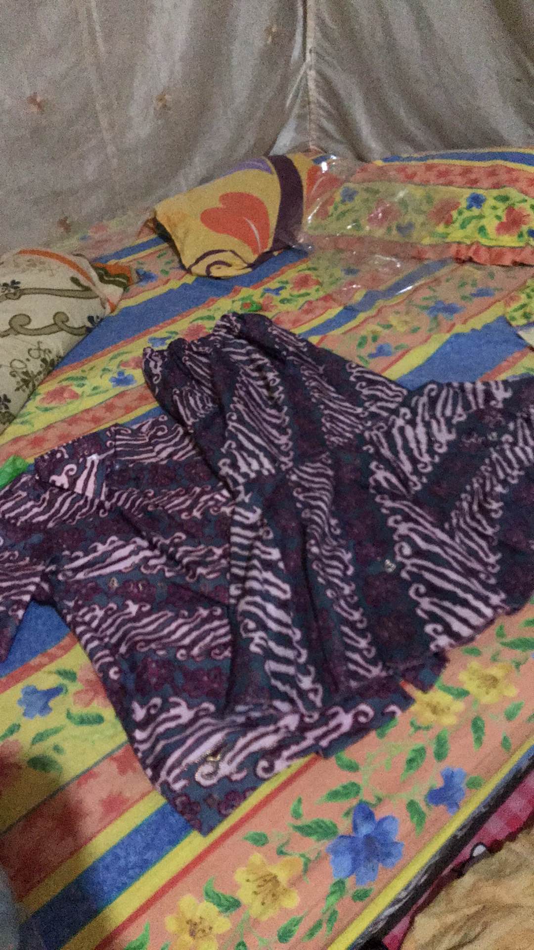 Kheisa Collection - Couple Rok Lilit & Kemeja Batik Panjang - Lereng Ungu