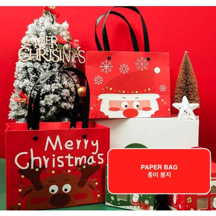 

[DISKON] Kantong Natal Lucu Bertali Tebal Paperbag Souvenir Christmas Tas Kado GRATIS ONGKIR