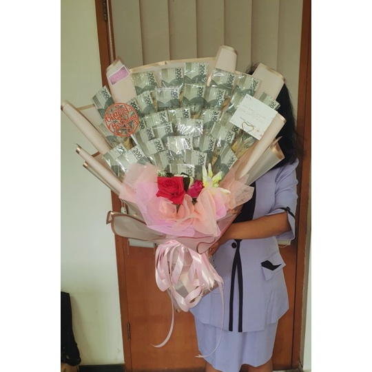 Money Bouquet/buket uang asli( Harga Full jasa+kebutuhan uang sesuai Gambar)