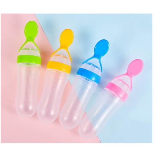 Botol Dot Silikon Sendok Makan Bayi Silicone Squeeze