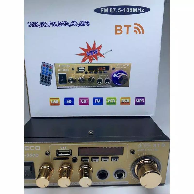 AMPLI - POWER AMPLIFIER BLUETOOTH FLECO BT-858BT - AMPLI KARAOKE TERMURAH FLECO BT-858B AC DC