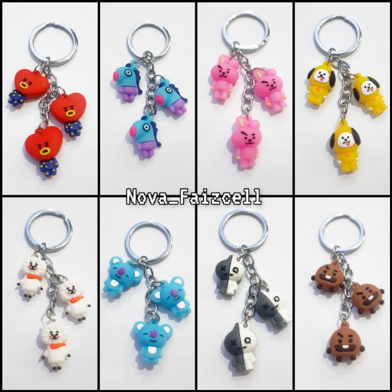 Key Chain / Gantungan kunci Tas anak Kpop BTS Mini 3 boneka  bangtan murah
