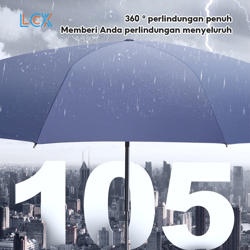 LCX PAYUNG LIPAT OTOMATIS BUKA TUTUP LIPAT TIGA ANTI UV KUALITAS SUPER / LED Payung VS-108