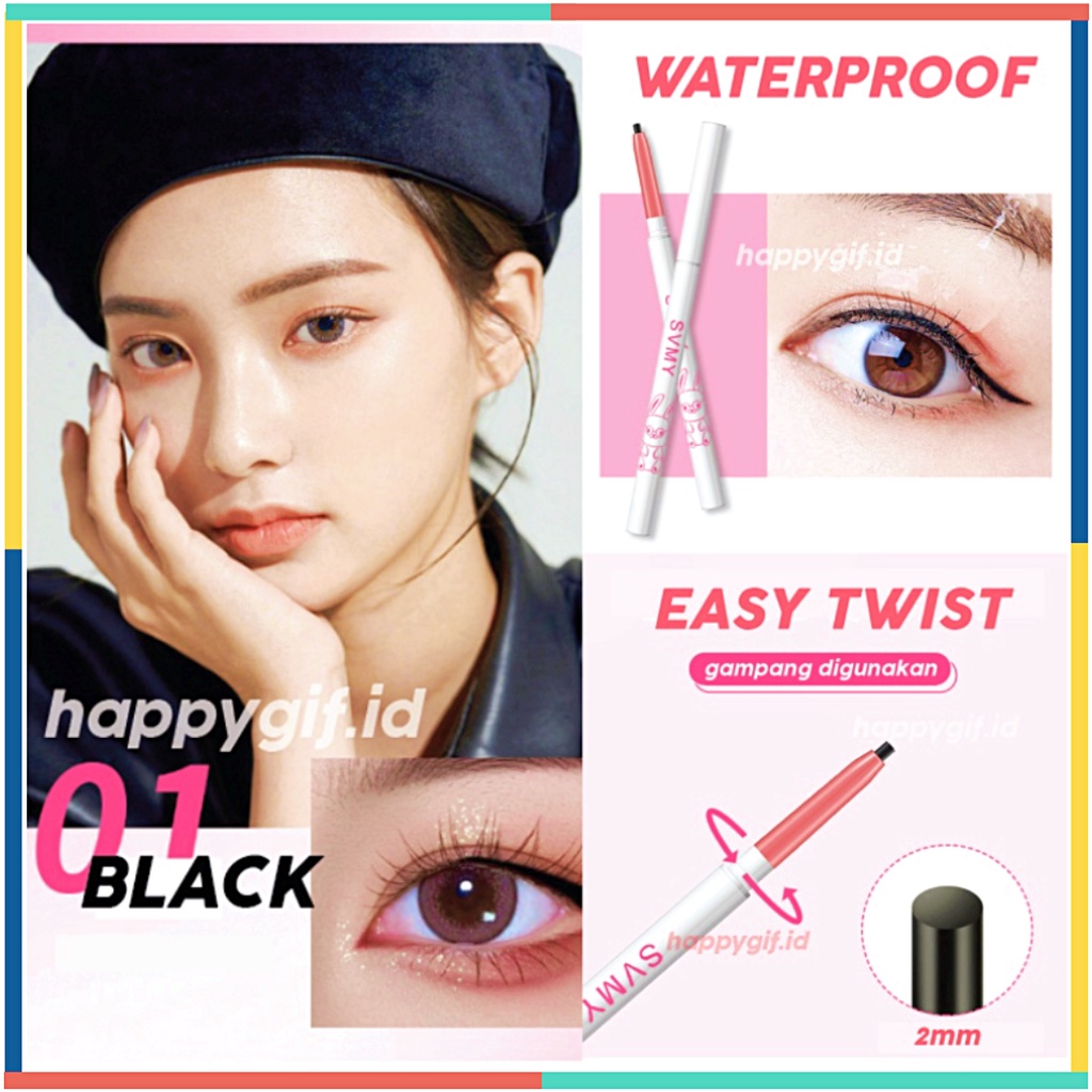 SVMY Eyeliner Mata Twisted Pink White Waterproof Tahan Air LA170 865