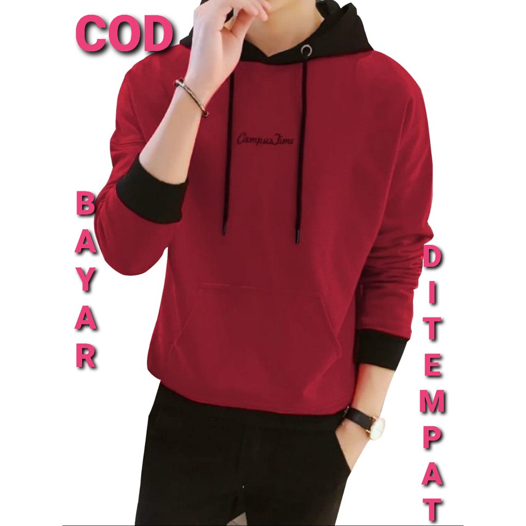 VIGOOO (1KG BISA 4PCS) SWEATER PRIA LENGAN PANJANG CAMPUS / HOODIE PRIA LENGAN PANJANG BAHAN FLEECE