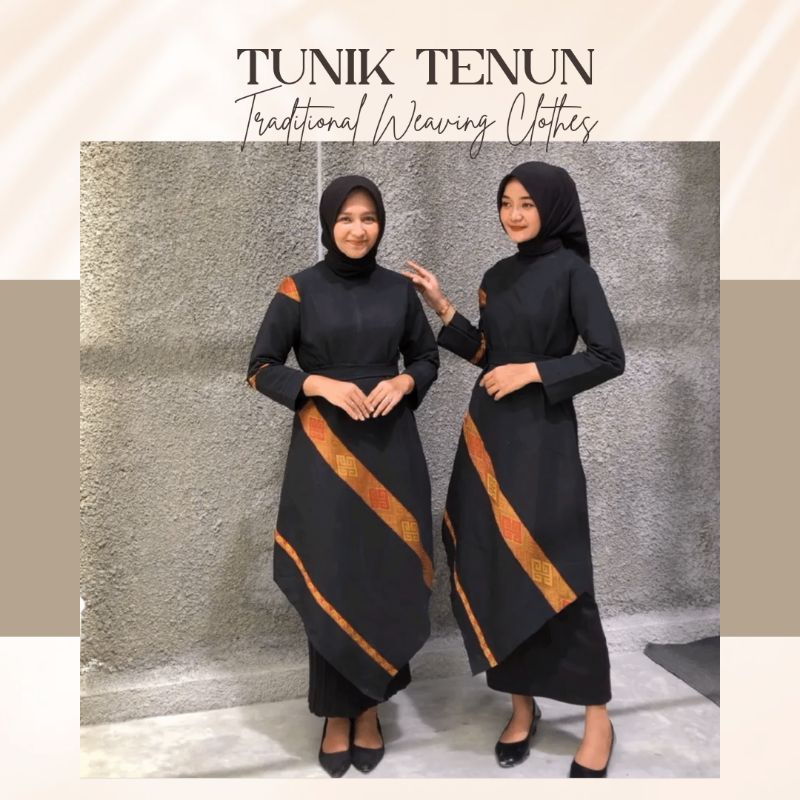 Tunik Tenun Toraja Etnik • Baju Motif Toraja • Tunik Muslimah Etnik