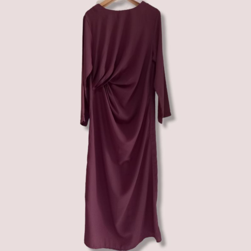 Burgundy Sasmaya - Gamis Muslim lengan panjang untuk kondangan atau bridesmaid by Aska Label