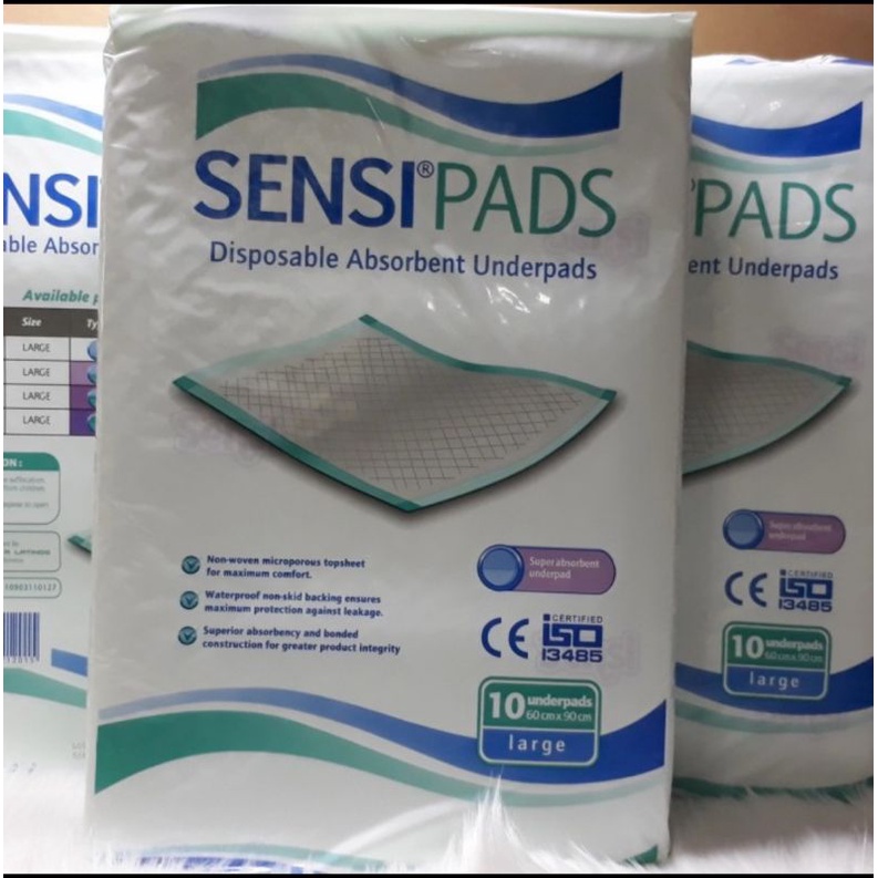 sensi underpad / perlak sekali pakai / alas tidur isi 10 pcs 60cmx90cm