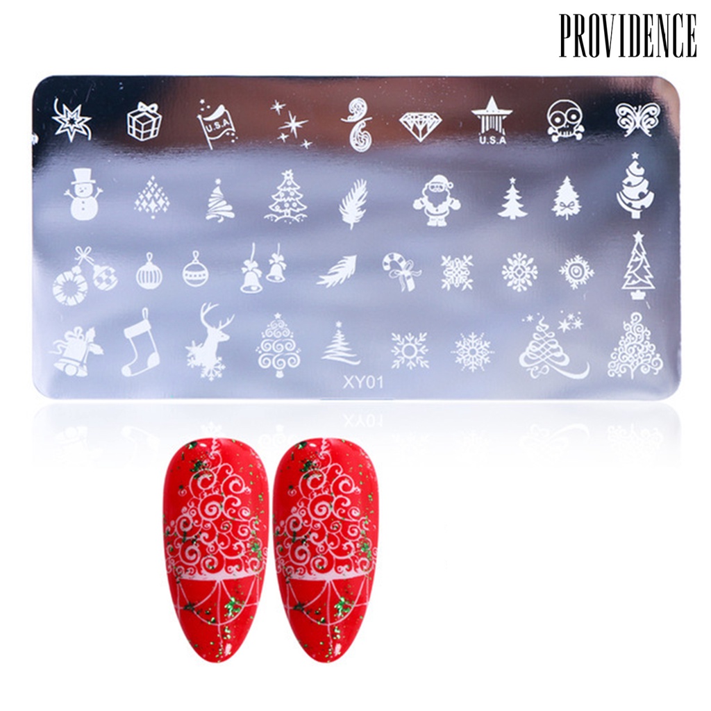 Providence Cetakan Kuku Motif Snowflake Bahan Stainless Steel Untuk Manicure / Nail Art