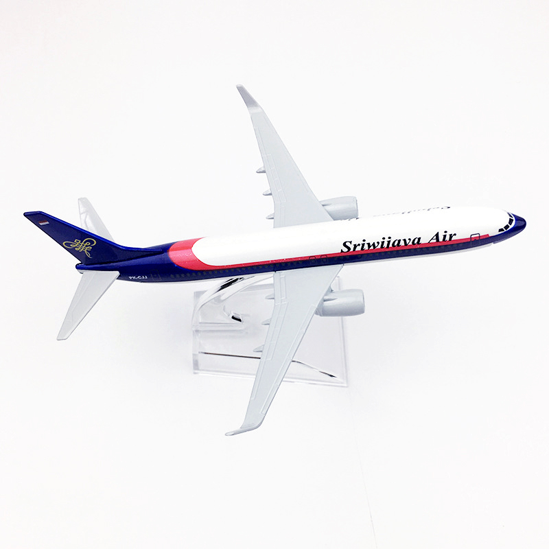 Srivijaya Air B737 Model Pesawat Indonesia Boeing737 Die Cast Metal Plane Model Pesawat Mainan 16CM