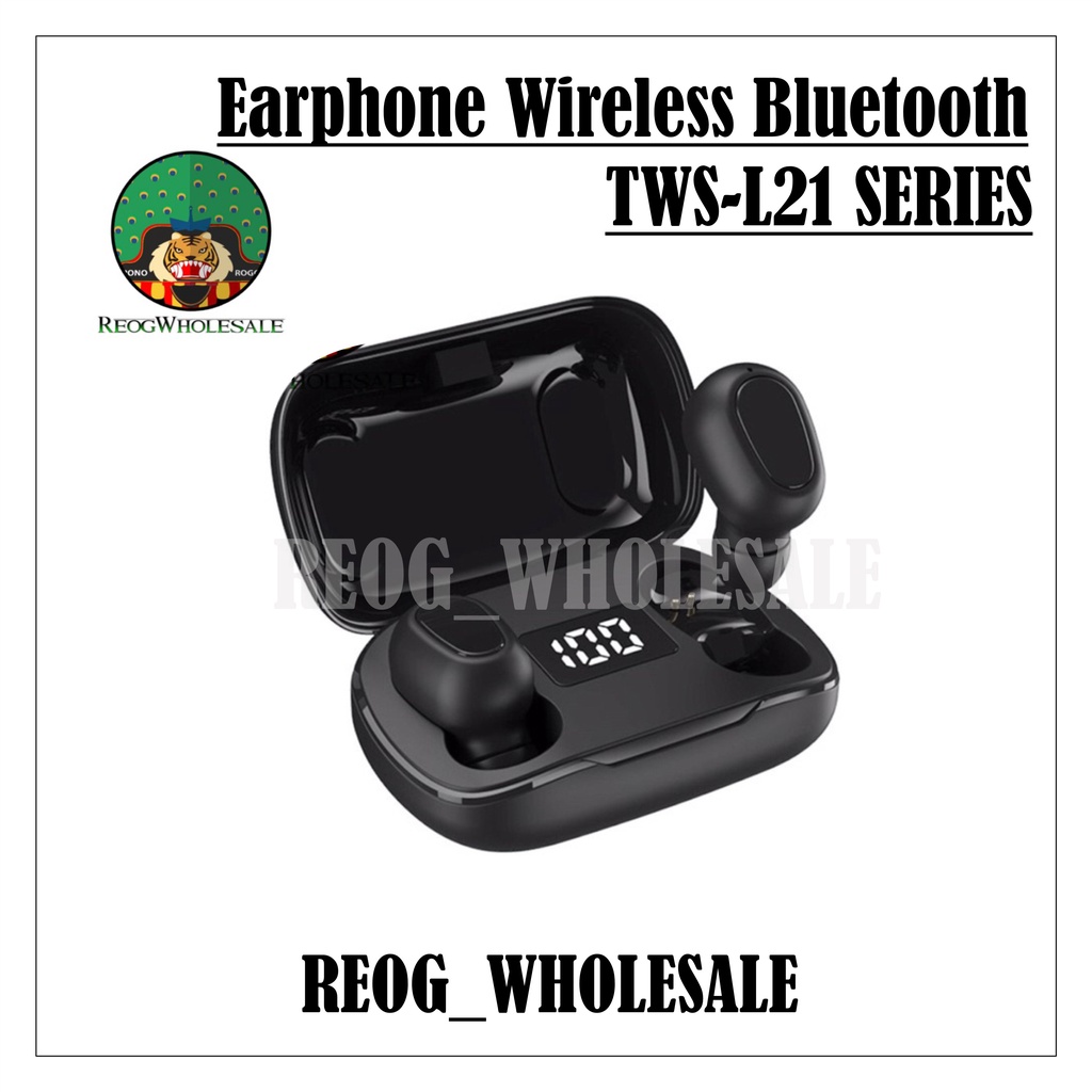 TWS-L21 Earphone Wireless Bluetooth untuk Android &amp; iPhone Versi Bluetooth 5.0