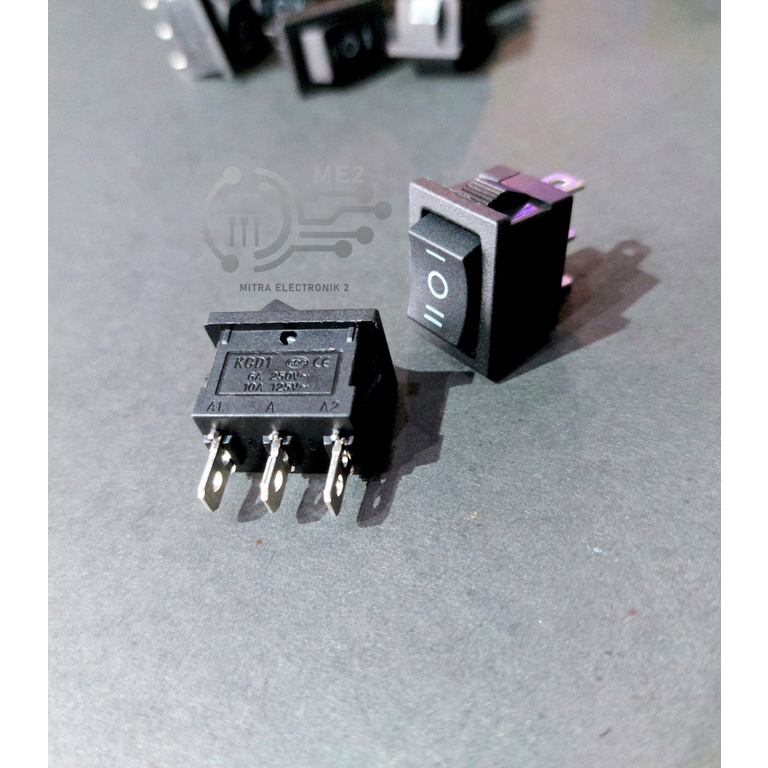 Saklar Rocker Switch On Off On 3 kaki 3 pin Kecil